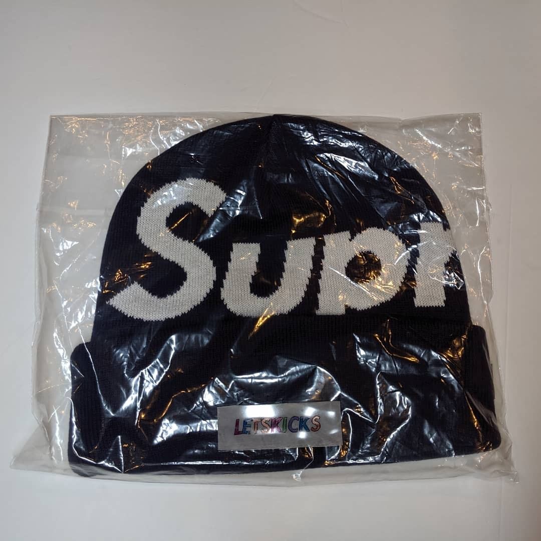 Supreme Big Logo Beanie Navy