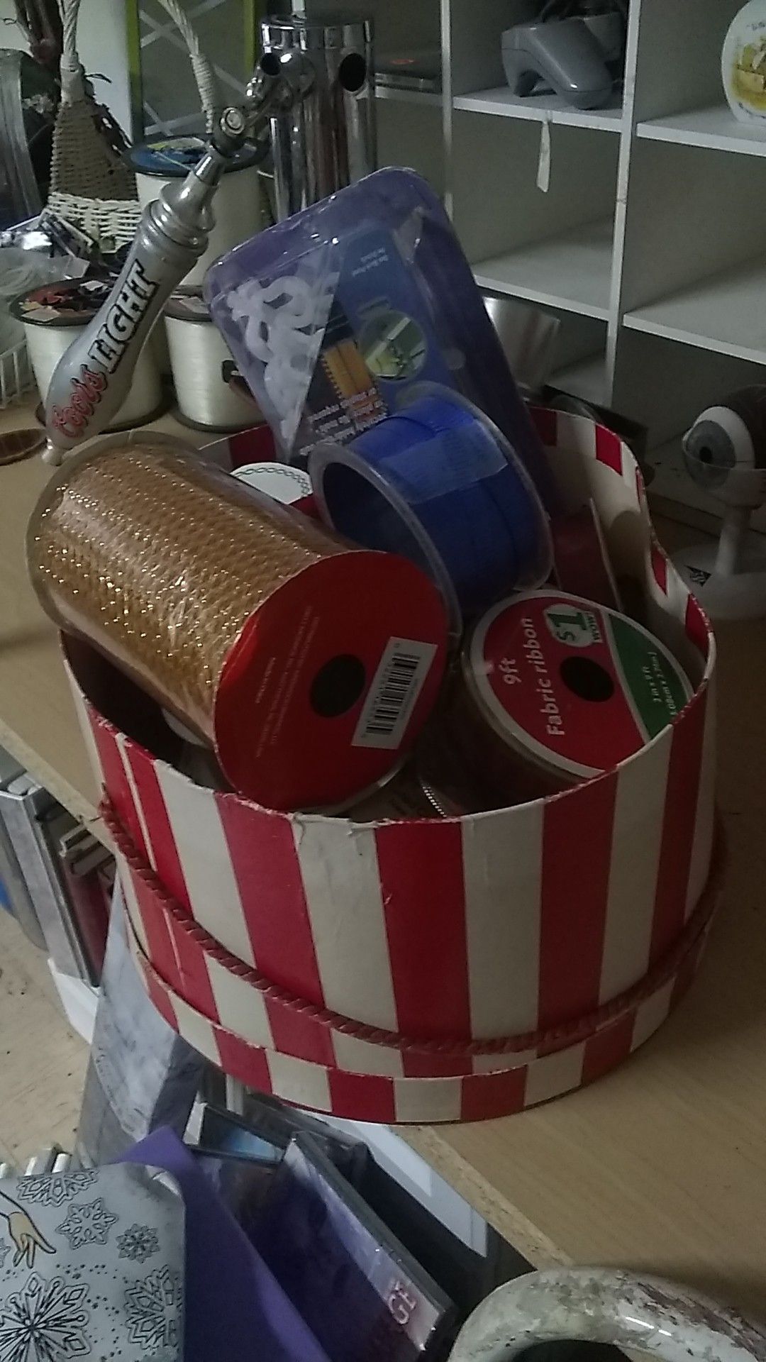 Box full of ribbon