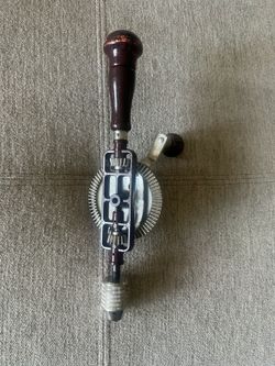 Vintage Stanley No. 624A Egg Beater Hand Drill Red Handle Made in USA