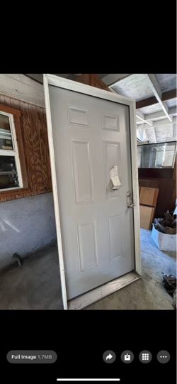 White 6-Panel Exterior Door with Frame