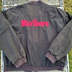 Rare Vintage 90s Marlboro Full Zip Reversible Bomber Jacket XL 