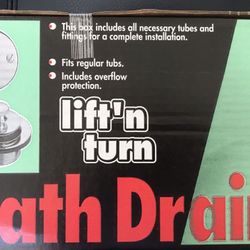 Bath Drain Lift’n Turn New In Box