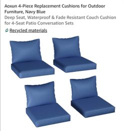 New set of 4 patio chairs cushions