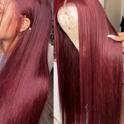 Burgundy Wig 