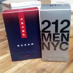 2 For 60$ Or 40$ Each Prada Ocean Vida Rossa 100ml & Carolina Herrera 212 For Men 