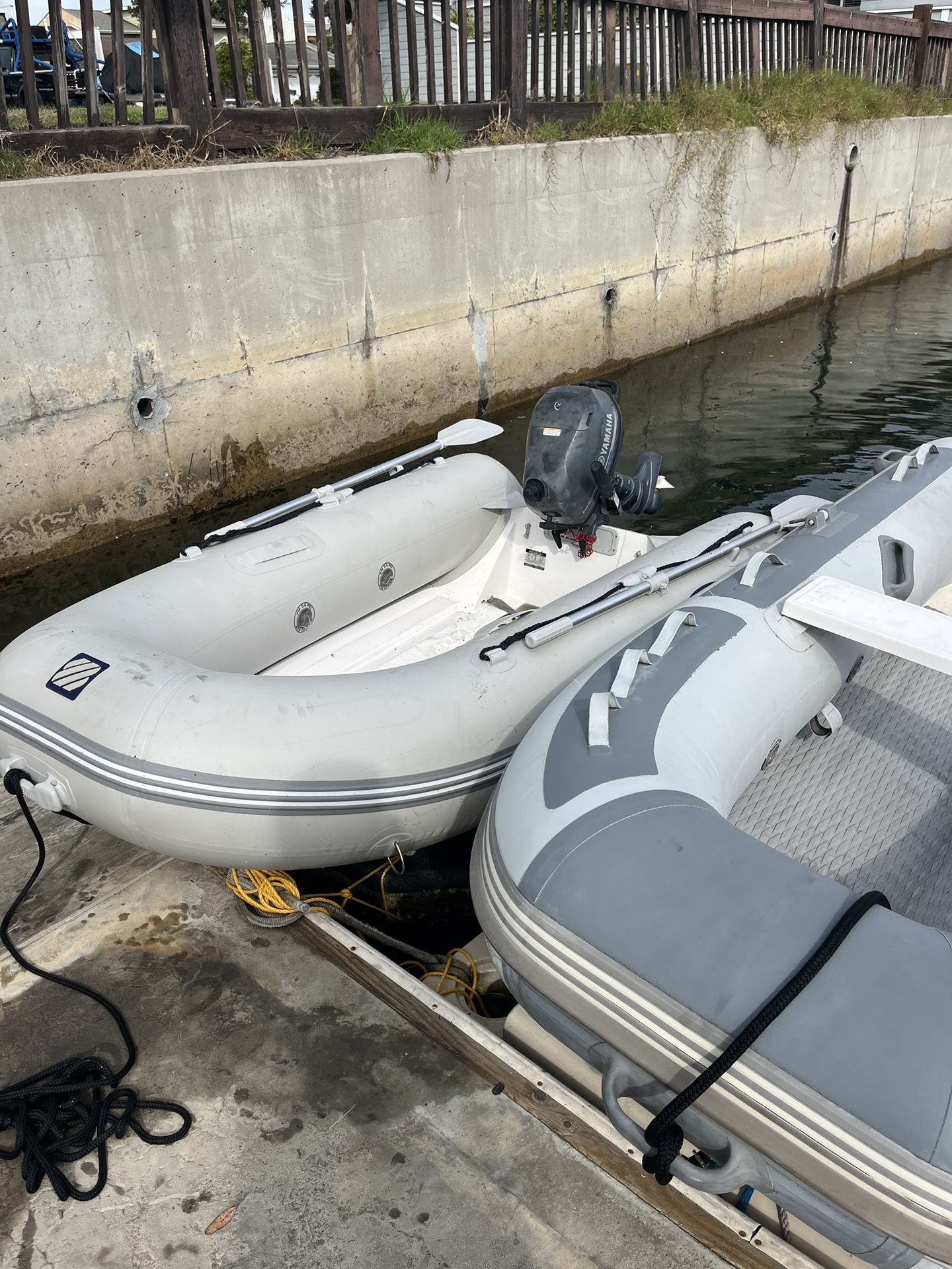 8ft Hard Bottom West Marine Dinghy With Motor