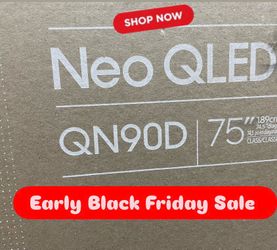 SAMSUNG 75-Inch Class Neo QLED 4K UHD QN90D Series Mini LED Quantum HDR 64x, Object Tracking Sound+ , Ultra Viewing Angle, Smart TV with Alexa Built-I