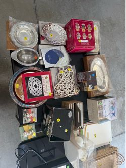 Misc glassware, silver, home decor etc