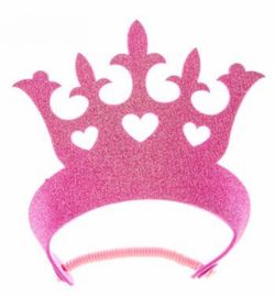 15 Foam Pink Glitter Tiaras