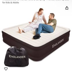 Englander Air Mattress w/Built in Pump - Luxury Double High Inflatable Bed for Home, Travel & Camping - Premium Blow Up Bed for Kids & Adults