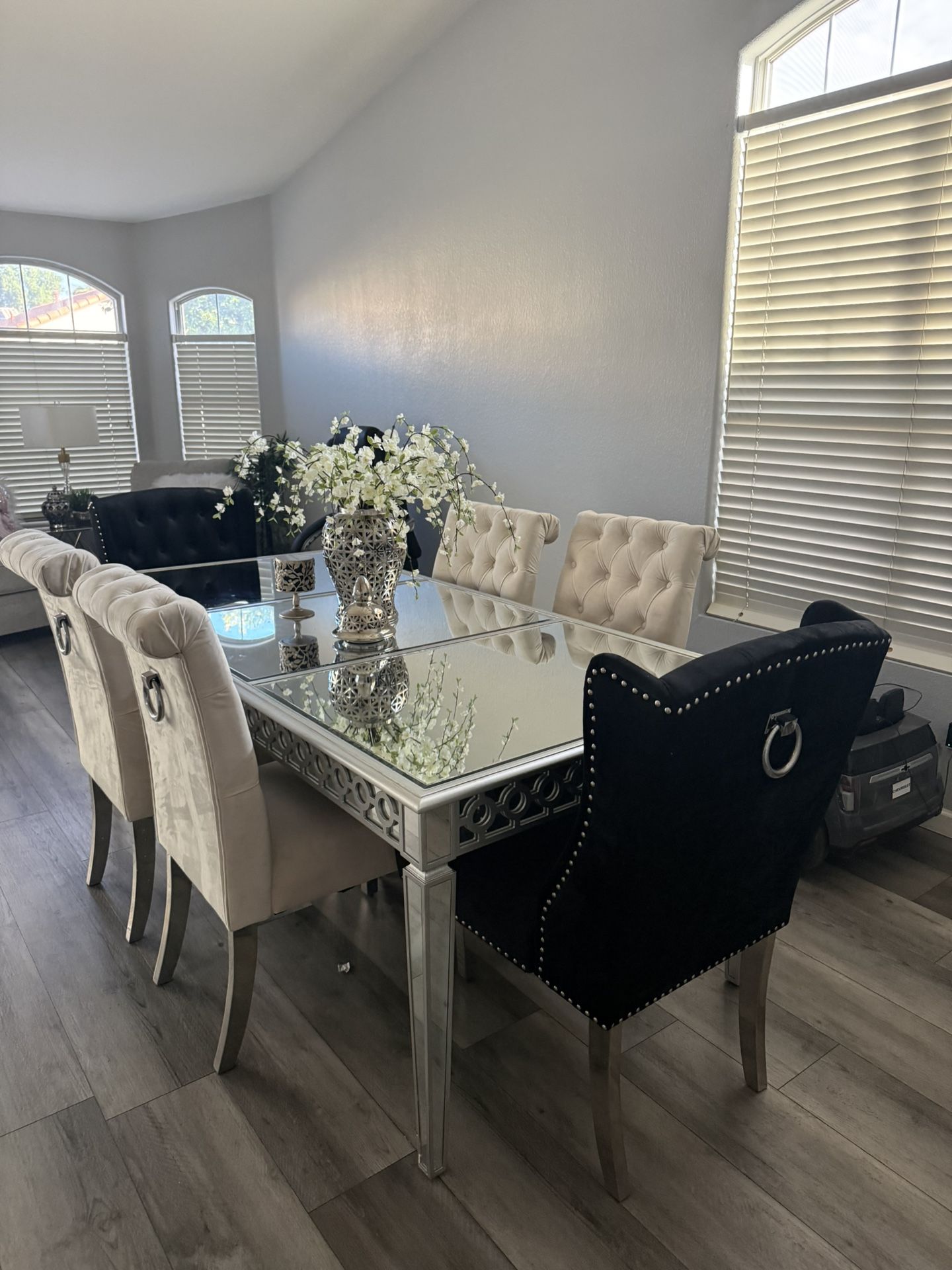 Mirror Dining Table Set