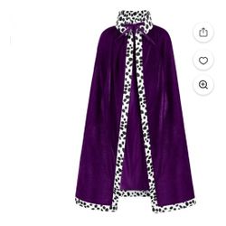 Adult King Robe Crown Royal  Cape Dress up Halloween 