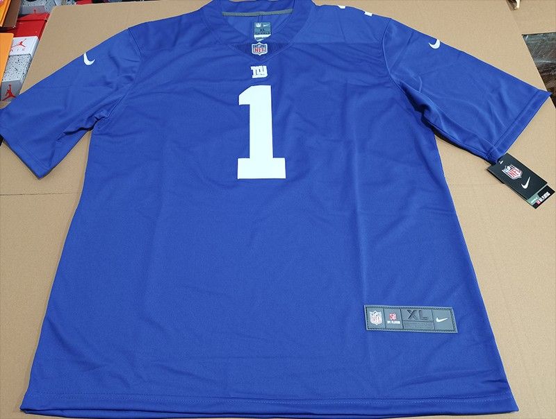 Malik Nabors New York Giants blue jersey No. 1

