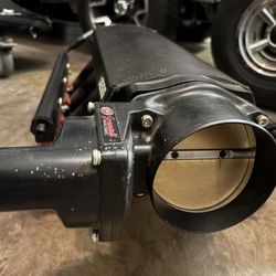 Jegs fabricated intake for GM LS1 LS2 LS6 black aluminum, Grantelli throttle body