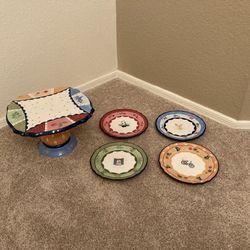 Cake Stand with Matching Plates