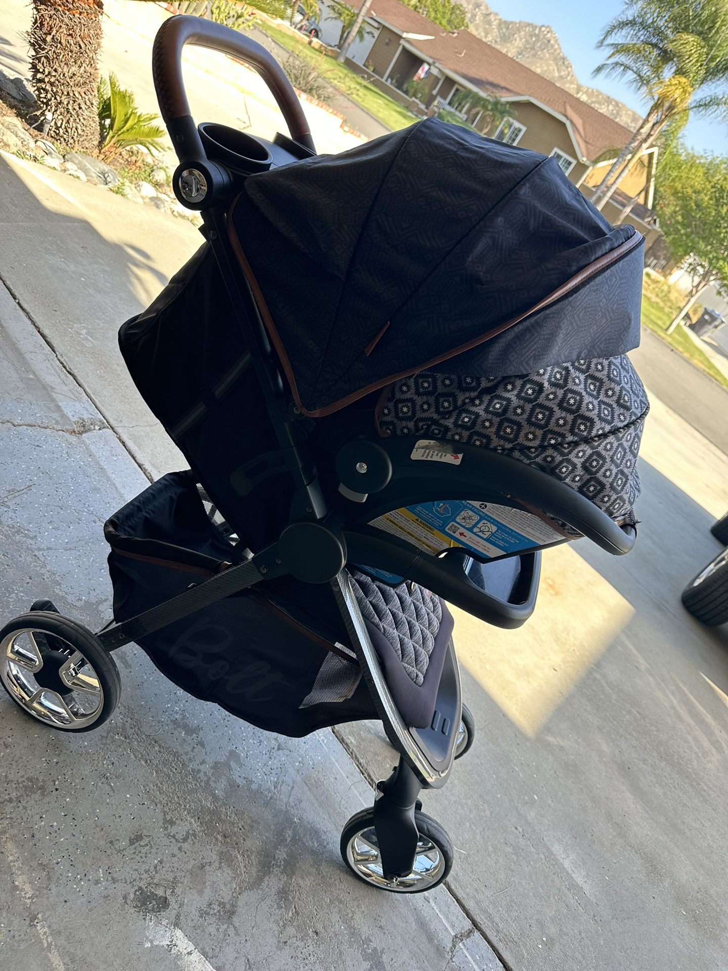 Monbebe Bolt Travel System Stroller and Infant Car Seat, Urban Boho