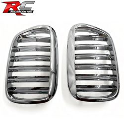 Fits 99-03 BMW E39 5 Series X5 Style Front Bumper Upper Mesh Grilles Chrome ABS