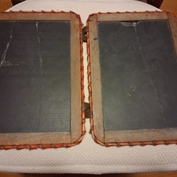 Antique Child's School Slate Hinged Pair