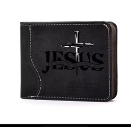Jesus Cross Bifold Leather Wallet
