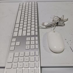 Mac keyboard and mouse.  Good Condition.