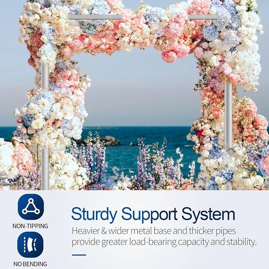 Pipe and Drape Backdrop Stand, 10x10ft Heavy Duty Adjustable Backdrop Frame with Metal Base, Background Holder for Parties Photography Wedding Photosh