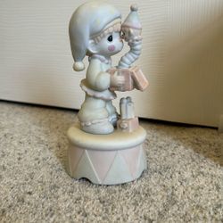 Precious Moments Porcelain Figurine, Music Box “Gos Sent You Just In Time”