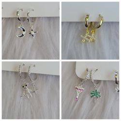 Earing For Women And Girls 925 Italy Sterling Silver $18 Each 