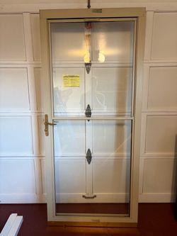 36x80 Storm Door with frame - Brass Hardware, Built in Screen