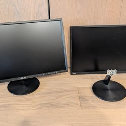 Dual Asus 24' Monitors w/ Stands & Mount