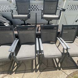 Patio Table, chairs, Umbrella Stand And Base.  