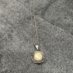 Sterling Silver Necklace With Silver Pearl Pendant