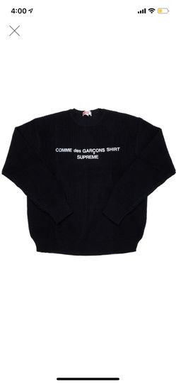 Supreme FW18 Comme des Garçons Shirt CDG Black (Sweater) Size Large Brand New