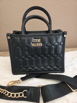 Steve Madden Black Quilted Mini Tote Bag
