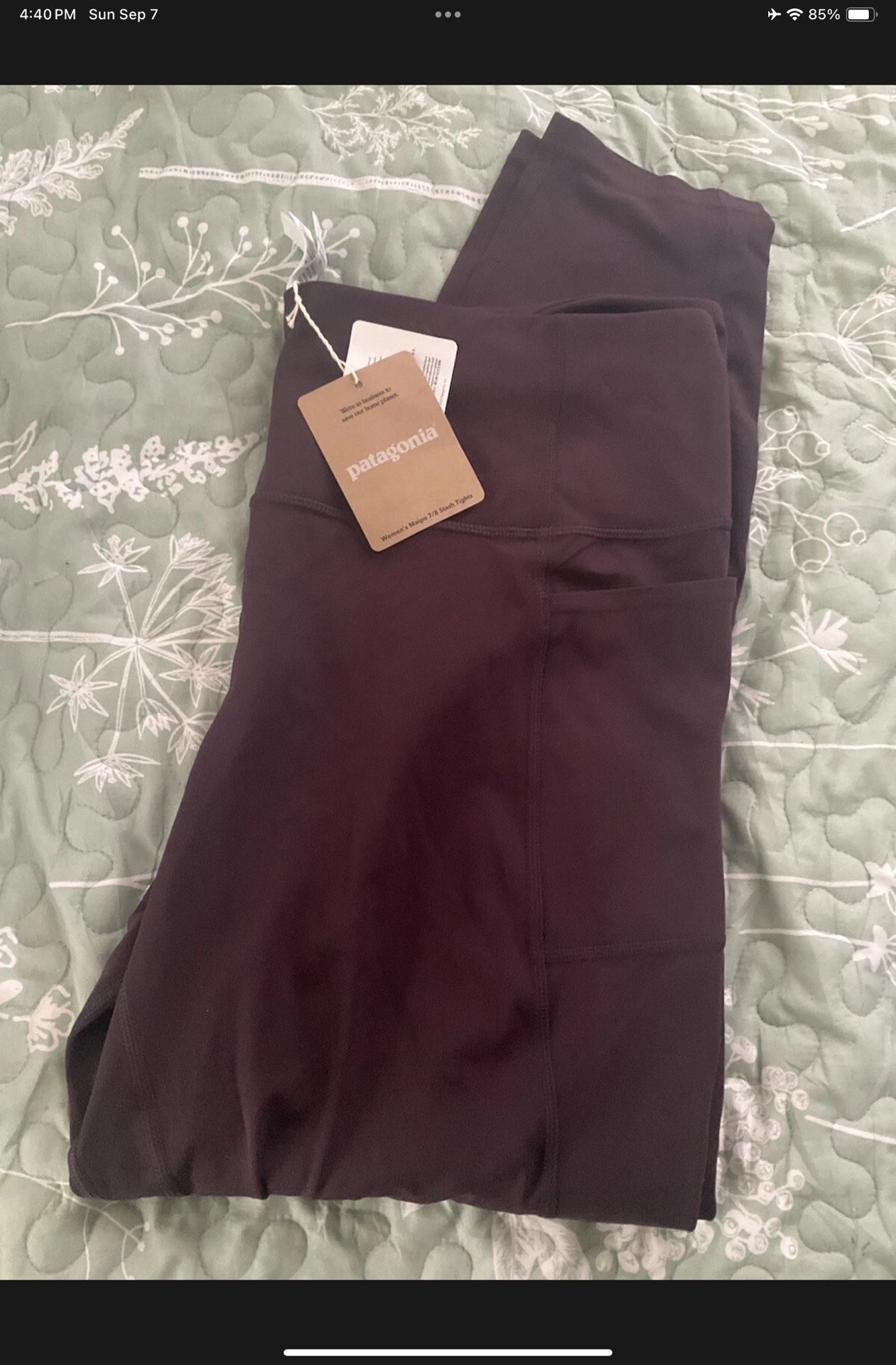 Patagonia Women's 7/8 Length Stash Tights (Obsidian Plum) $119 Retail XS