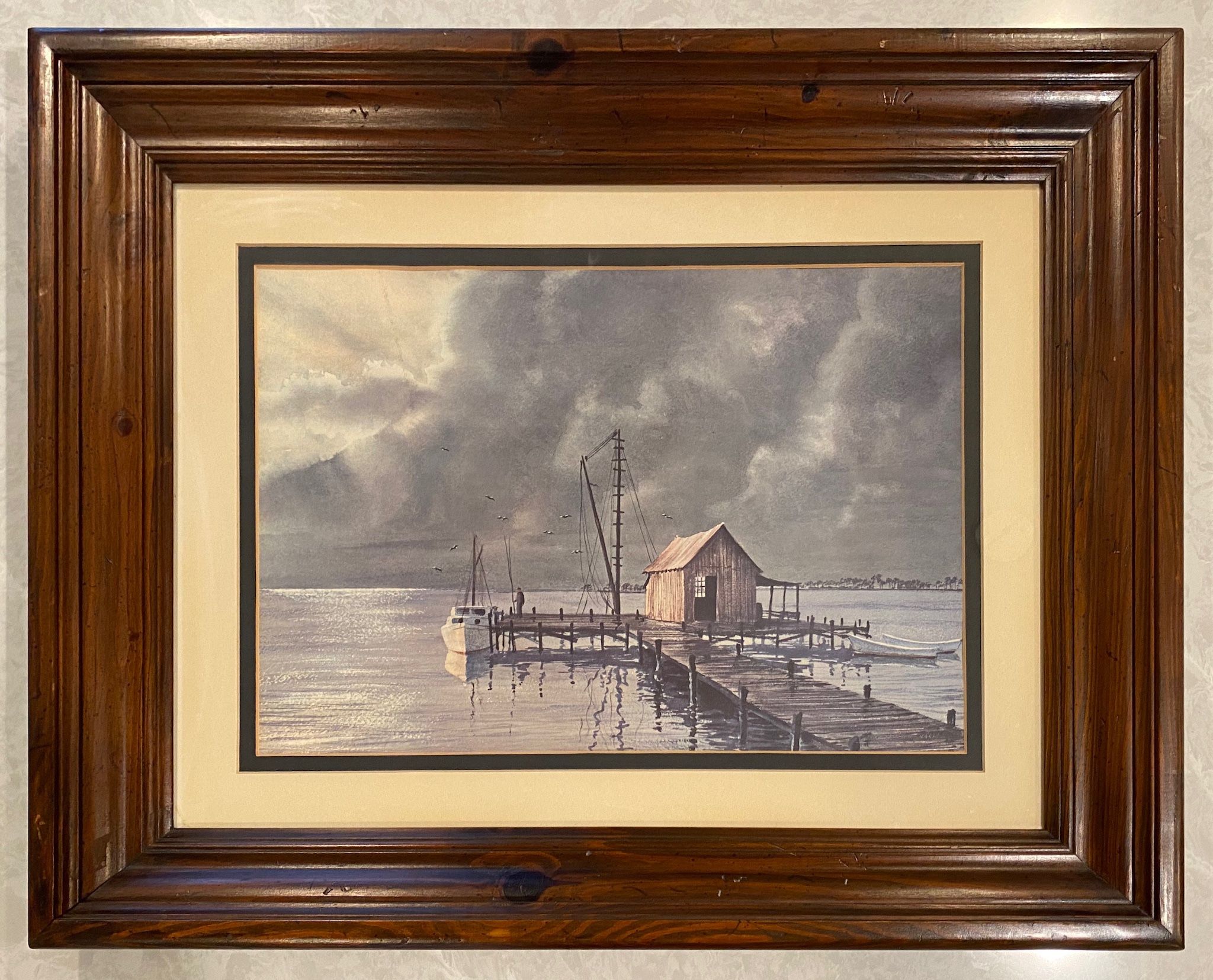 Vintage Painting Beautiful Wood Picture Frame