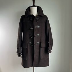 Burberry Heavy Virgin Wool Duffle Buffalo Horn Coat