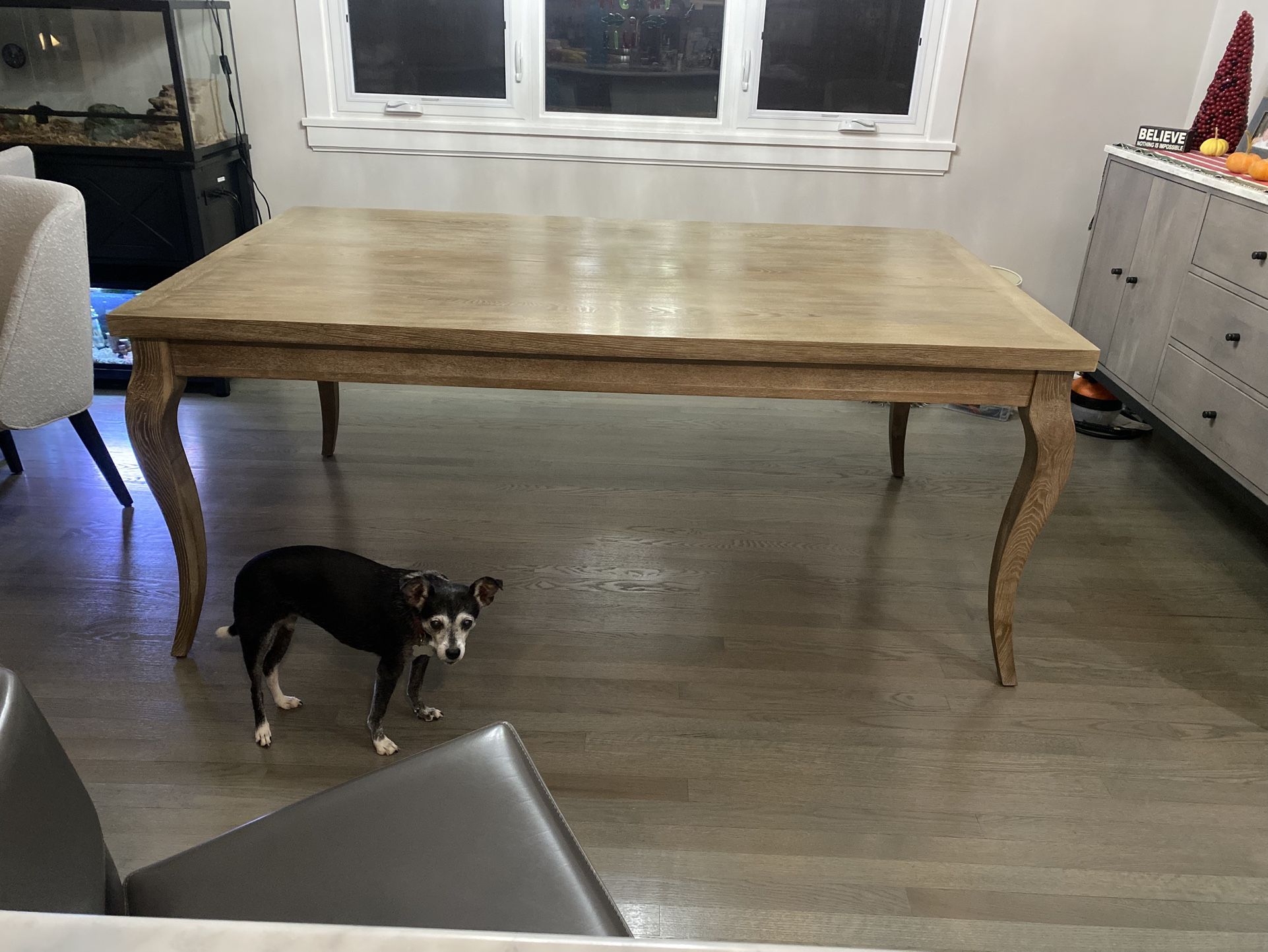 Transitional Wood Dining Table Distressed
