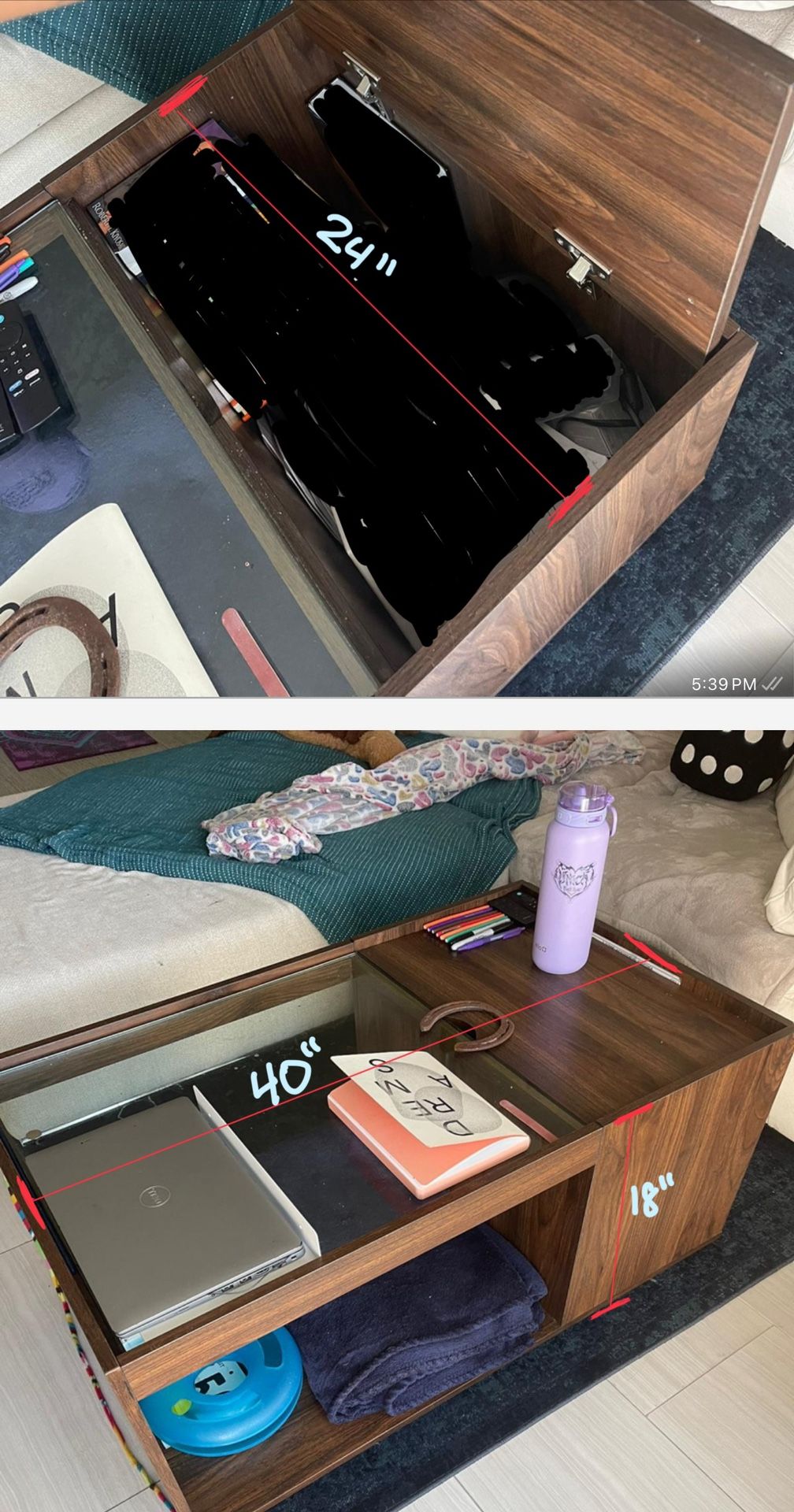 Coffee table with TON of storage