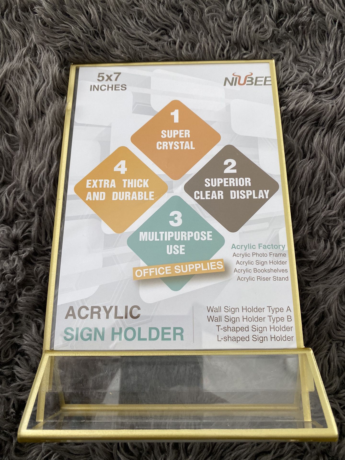 Gold Acrylic Sign Holders