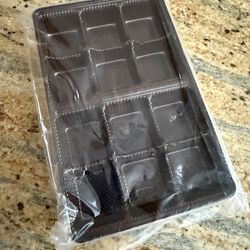 Chocolate Brown 12-Cavity Candy Tray  9 of #3361 insert 7”L x 4 3/8”W x 7/8”D
