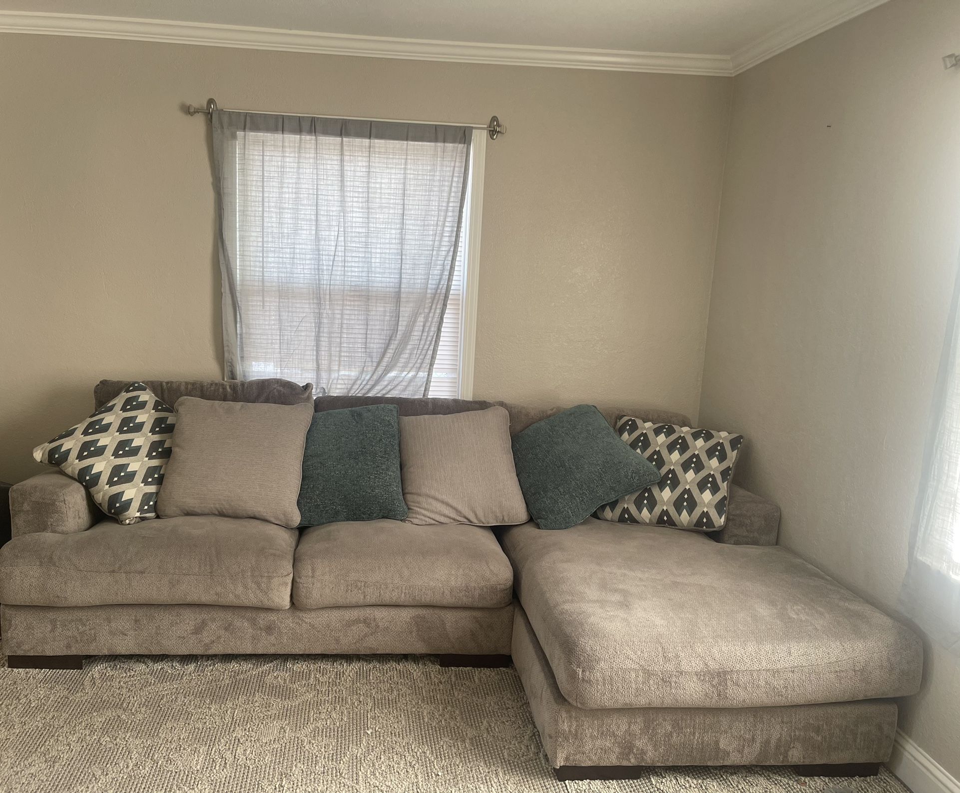 Ashley’s Furniture sectional silver 