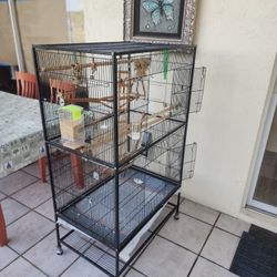 Parakeet bird Cage with Wheels 