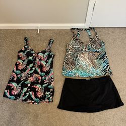 Womens Swimsuits Dress, Two Piece Size 14