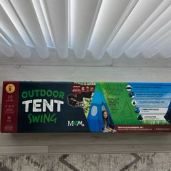 New M & M Sales Enterprises Outdoor Teepee Tent Swing, 39in Textilene Platform, Colorful Detachable Tent, Hanging Tree Fort, 250 Lbs., Single or Multi