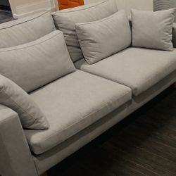 West Elm Harmony Extra Deep Sofa Grey 82in