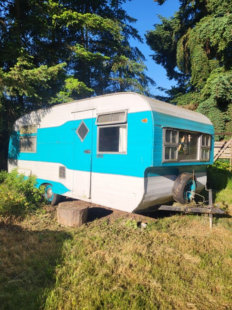 Retro Camping Trailer.