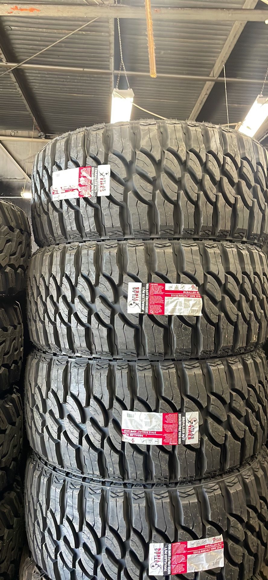 LT 33x12.50x24 Atlas Mud Terrain Tires (4) New Installed-We Finance