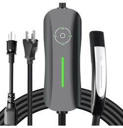 Tesla EV Charger,16 Amp 120V /240V,Adjustable Plug-in Electric Vehicle Charging Station with 21FT Cable NEMA 6-20 Plug NEMA 5-15 Adapter, Compatible w
