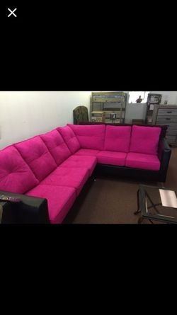 Black and pink sectional