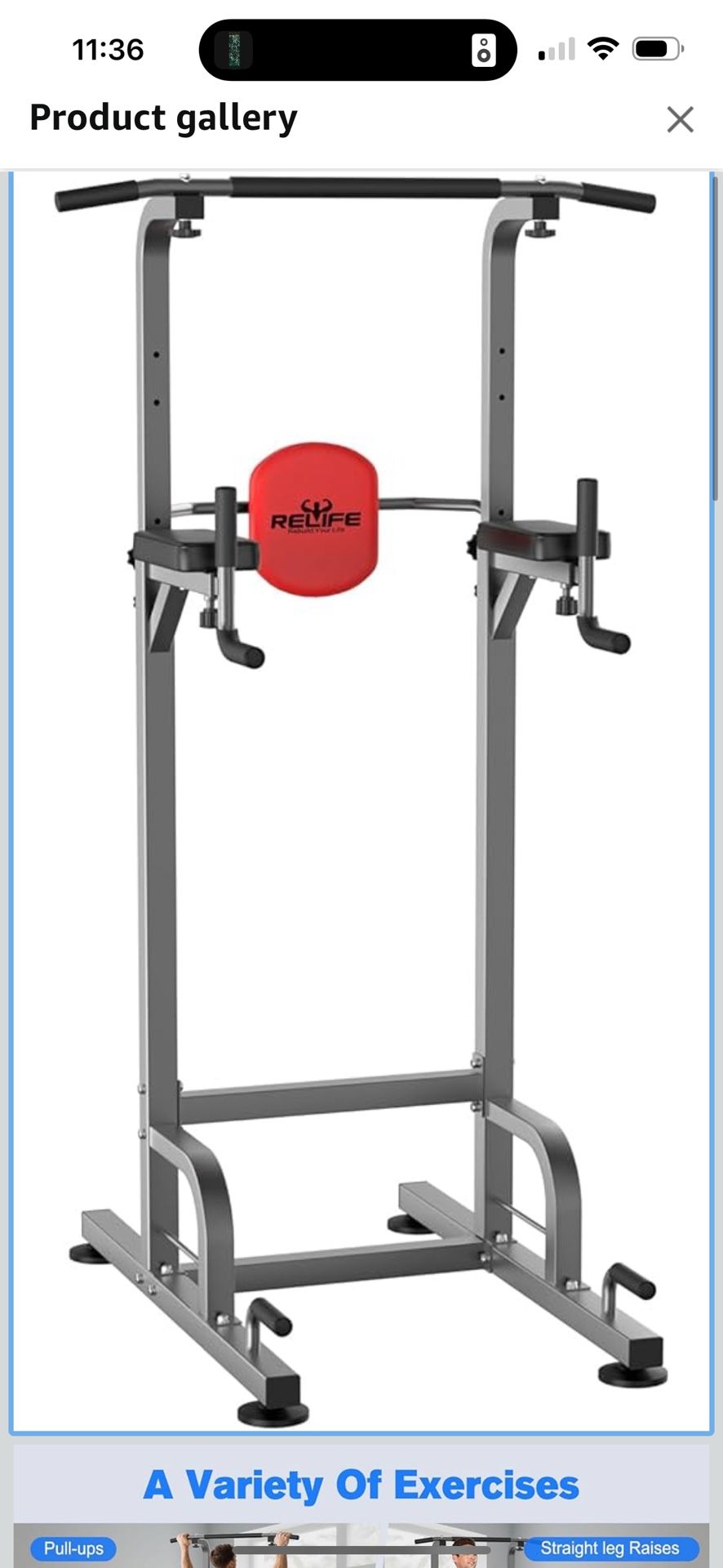 Power Tower Pull Up Bar / Dip Station for Home Gym